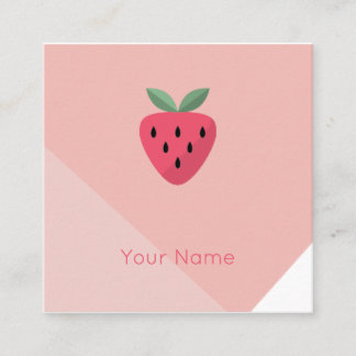 Modern Strawberry Square Design Square Business Card