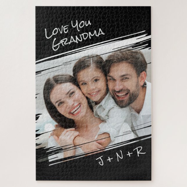  Modern Street Art Add Your Photo Love You Grandma Jigsaw Puzzle (Vertical)