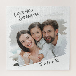 Modern Street Art Add Your Photo Love You Grandpa Jigsaw Puzzle
