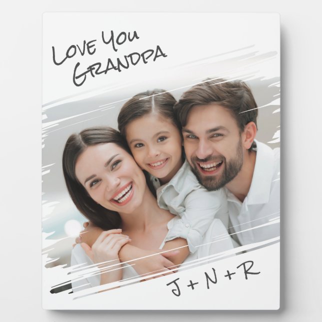  Modern Street Art Add Your Photo Love You Grandpa Plaque (Front)