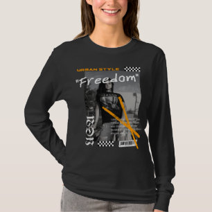 Modern street wear USA Freedom black and white T-Shirt