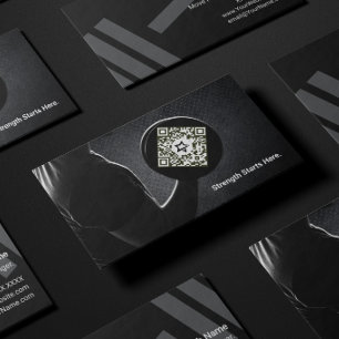 Modern Strength Fitness QR Code Business Card