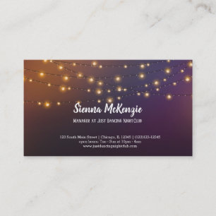 Modern string lights business card