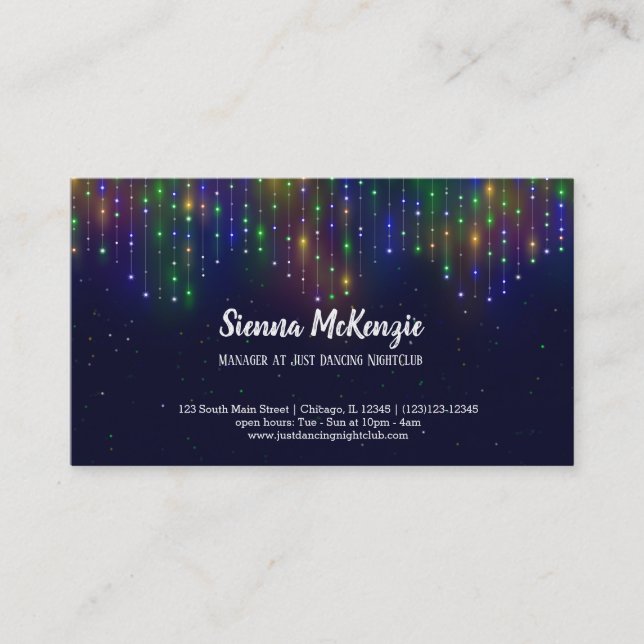 Modern string lights business card (Front)