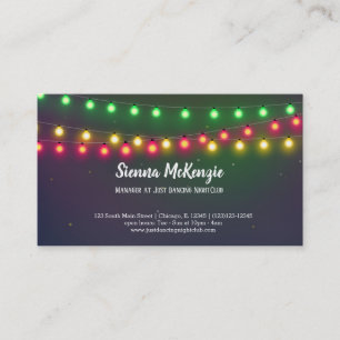 Modern string lights business card
