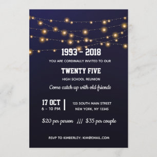 Modern string lights invitation