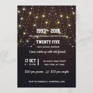Modern string lights invitation