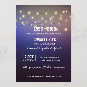 Modern string lights invitation