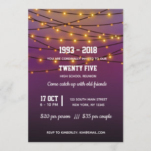Modern string lights invitation