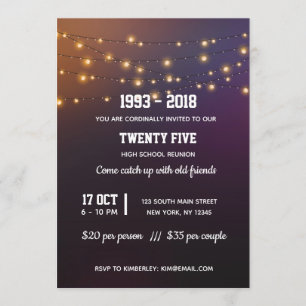 Modern string lights invitation