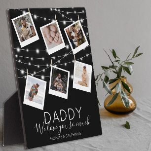 Modern String Lights Photo Collage Plaque