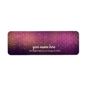 Modern string lights return address label