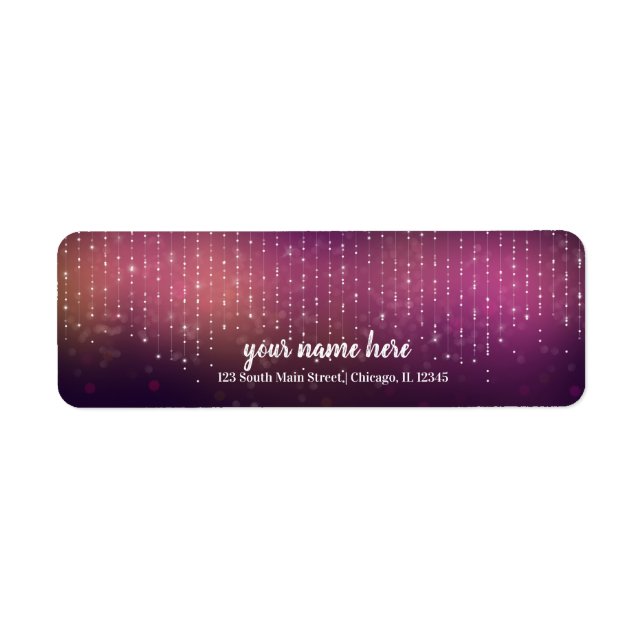 Modern string lights return address label (Front)