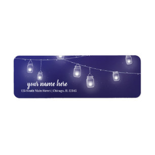 Modern string lights return address label