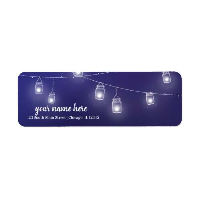 Modern string lights return address label (Front)
