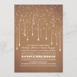 Modern String Lights Romantic Wedding Invitation