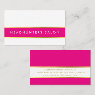 MODERN STRIP skinny band simple slick pink gold Business Card