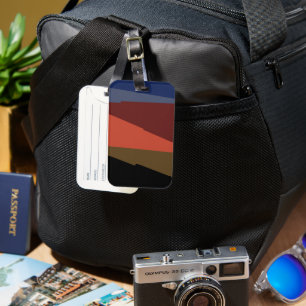Modern Stripe Colourful Rainbow triangle pattern Luggage Tag