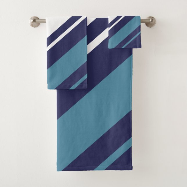 Modern Stripe Diagonal Bath Towel Set (Insitu)
