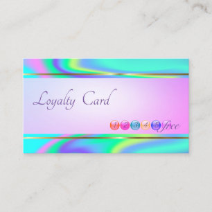 Modern Stripe,Dots Hologrphic  Loyalty Card