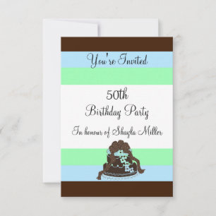 Modern Stripe Fiftieth Birthday Invitation
