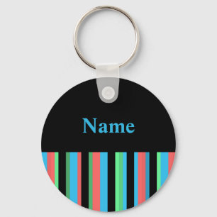 Modern Stripe Name Keychain Template