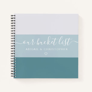 Modern Stripe Our Bucket List Couple Keepsake Notebook