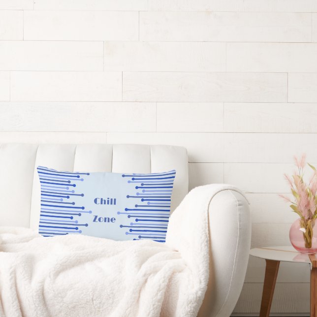 Modern stripe pattern on pale blue  lumbar cushion (Couch)