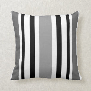Modern Stripe Pillow-Home-Black/White/Grey Cushion