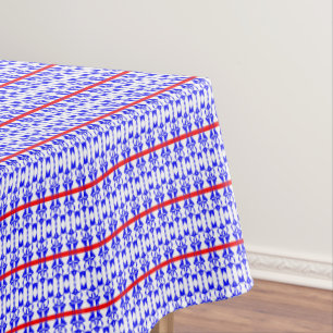 Modern Stripe Red White Blue Bold Stylish Pattern Tablecloth