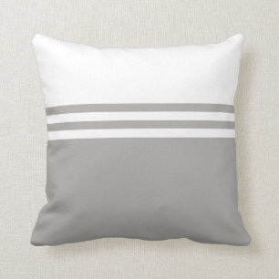 Modern striped Grey and White Cushion