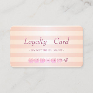 Modern  Striped Makeup  Loyalty Card