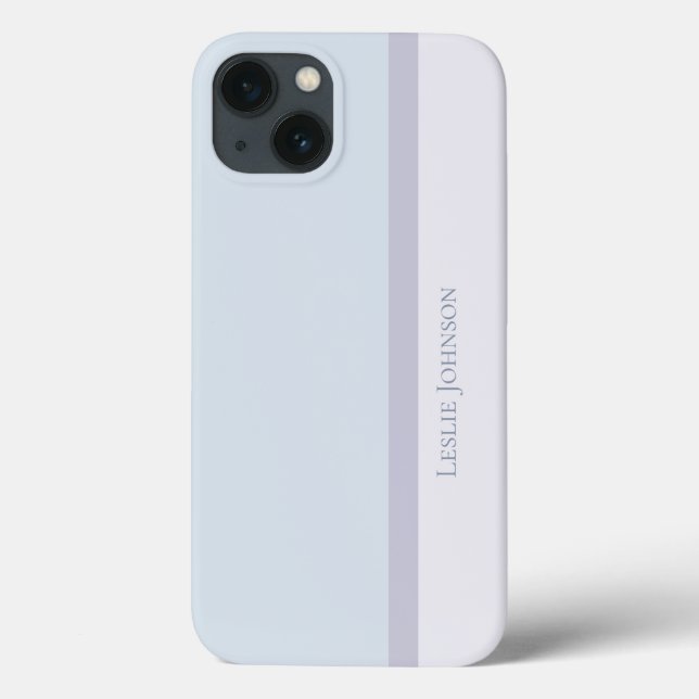 Modern Striped, Muted Blue & Purple Colour Block Case-Mate iPhone Case (Back)