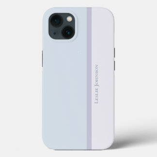 Modern Striped, Muted Blue & Purple Colour Block iPhone 13 Case