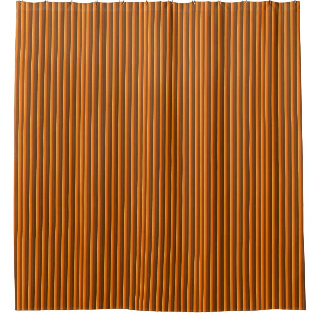 Modern Striped Pattern Burnt Orange/Brown Shower Curtain (Front)