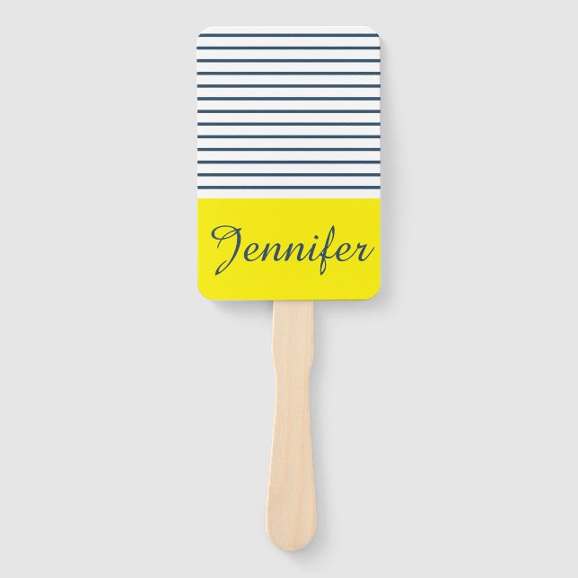 Modern striped pattern hand fan (Front)