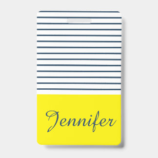 Modern striped pattern ID badge