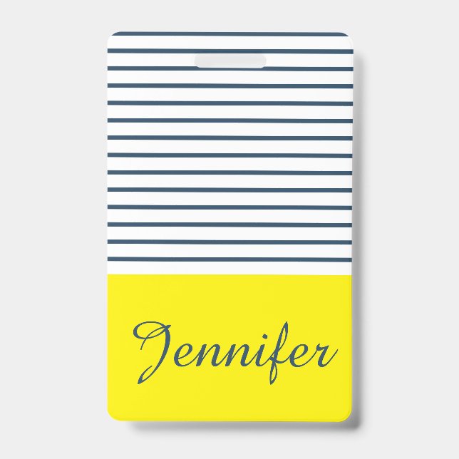 Modern striped pattern ID badge (Front)
