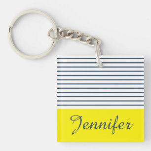 Modern striped pattern key ring