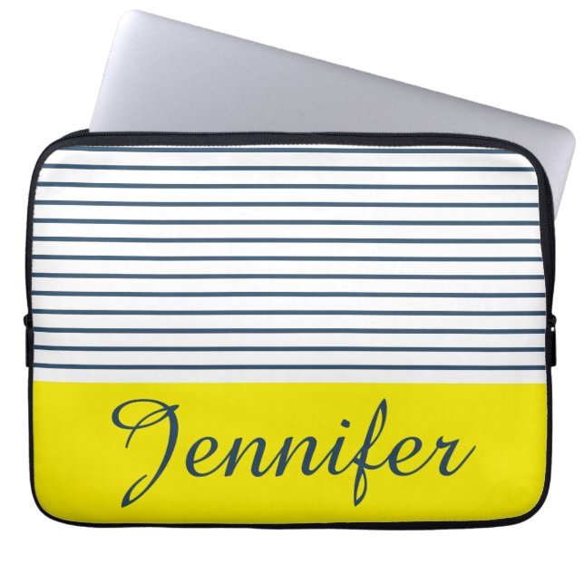 Modern striped pattern laptop sleeve (Front)