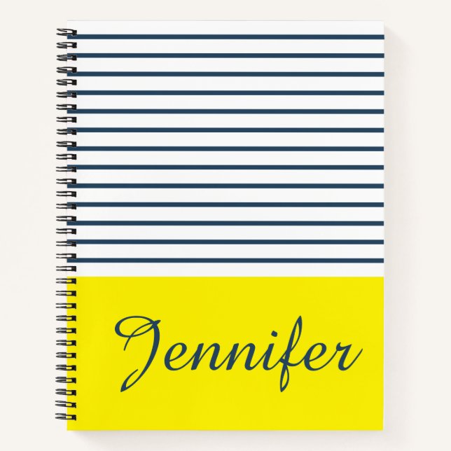 Modern striped pattern notebook (Front)
