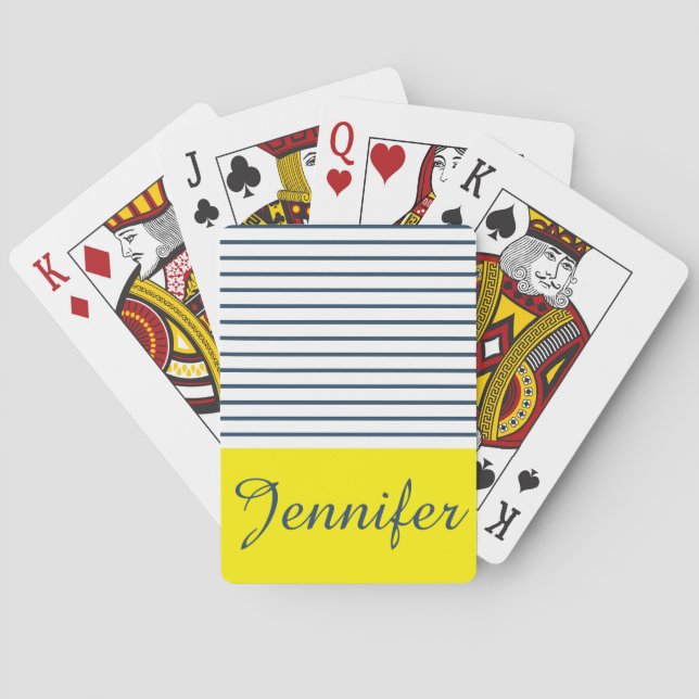 Modern striped pattern playing cards (Back)