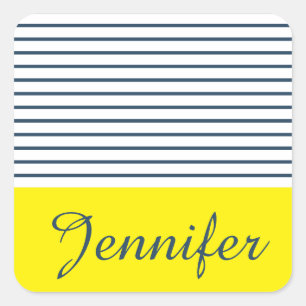 Modern striped pattern square sticker