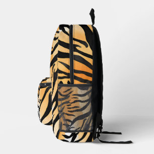 Modern Striped tiger skins Print big cats feline a Printed Backpack