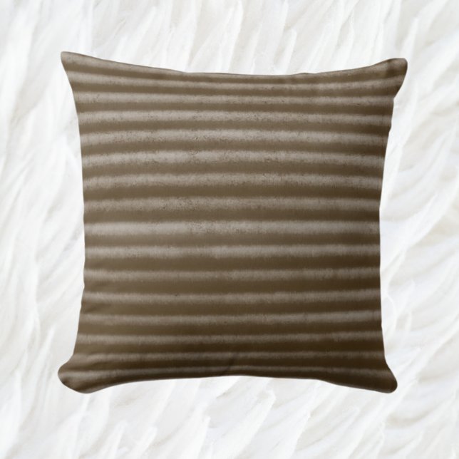 Modern Stripes Brown and White Cushion (Creator Uploaded)