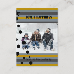 Modern Stripes Custom Photo Christmas Tree Holiday Card