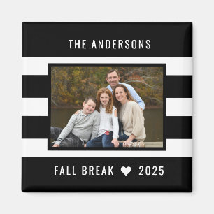 Modern Stripes Editable Colour Custom Photo Magnet
