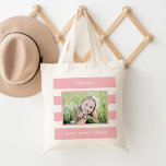 Modern Stripes Editable Colour Personalised Photo Tote Bag<br><div class="desc">This lovely design can be customised to your favourite colour combinations. Makes a great gift! Find stylish stationery and gifts at our shop: www.berryberrysweet.com.</div>
