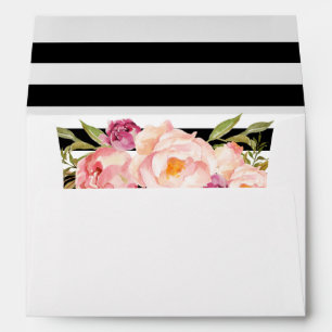 Modern Stripes Floral for 5x7 Invitation Card Envelopes