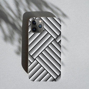 Modern stripes in black, white and grey - cool    iPhone 11 pro case